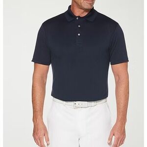 NWT PGA TOUR Mens Golf Polo Shirt AIRFLUX Moisture‎ Wicking Athletic True Navy L